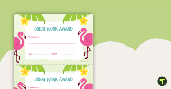 Go to Tropical Paradise - Award Certificate teaching resource