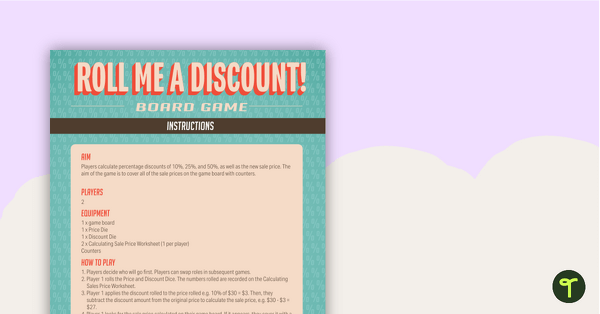 Go to Roll Me a Discount! Board Game teaching resource