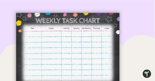 Go to Funky Chalkboard - Weekly Task Chart teaching resource