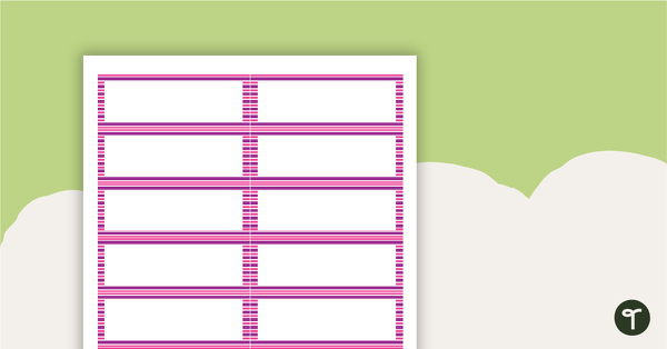 Desk Name Tags – Purple Lines teaching resource