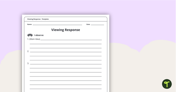 Go to Viewing Response Template teaching resource