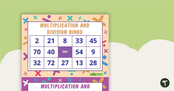 Multiplication and Division – Bingo Game – V1 teaching resource