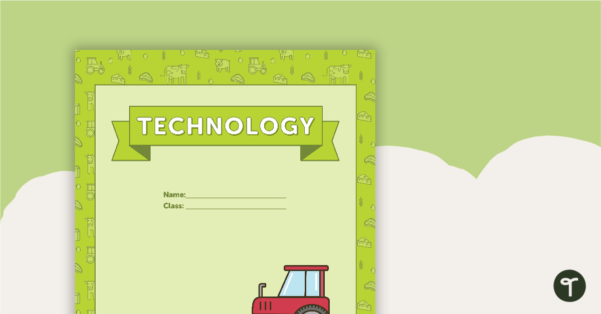 Technology - Plant and Animal Themed Title Page and Personal Vocabulary Sheet teaching resource