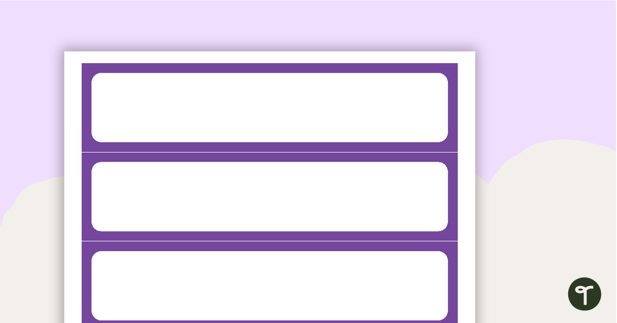 Plain Purple - Tray Labels teaching resource