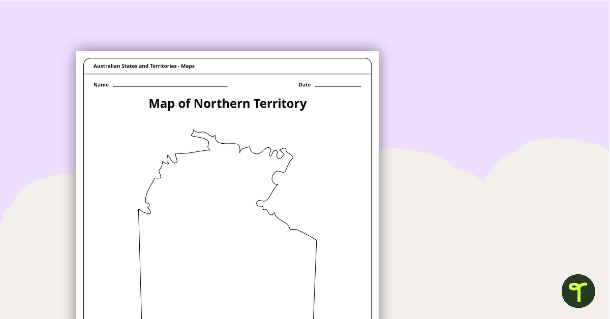 Map of the Northern Territory Template teaching resource