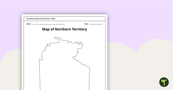 Preview image for Map of the Northern Territory Template - teaching resource