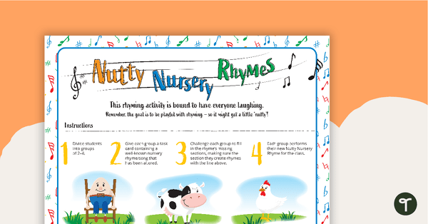 Nutty Nursery Rhymes - Rhyming Activity teaching resource