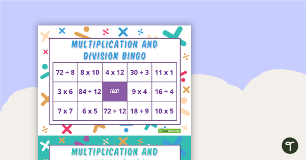 Image of Multiplication and Division – Bingo Game – V2