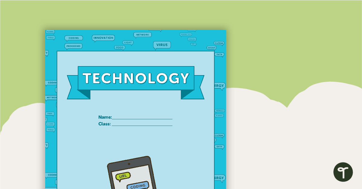 Technology - Vocabulary Themed Title Page and Personal Vocabulary Sheet teaching resource
