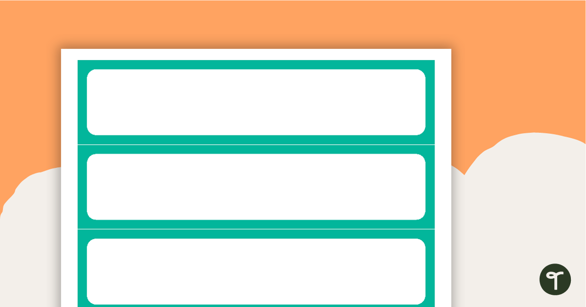 Plain Teal - Tray Labels teaching resource