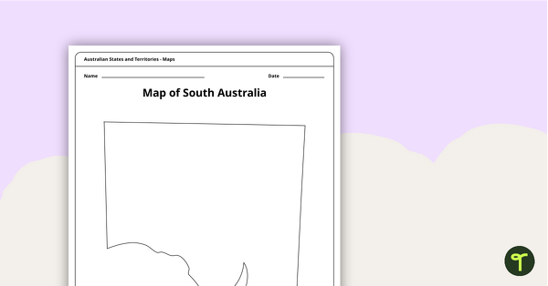 Go to Blank Map of South Australia - Template teaching resource