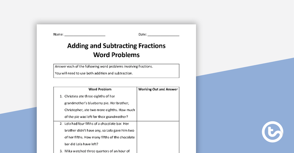 adding and subtracting fractions worksheets teach starter