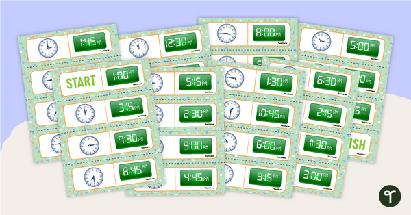 Preview image for Time Dominoes - Half, Quarter and Hour Intervals - teaching resource
