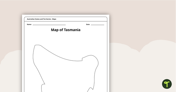 Map of Tasmania Template teaching resource