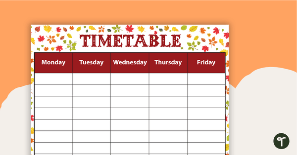 Preview image for Fall Leaves - Weekly Timetable - teaching resource