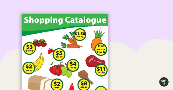 Go to Shopping Catalogue with Worksheet teaching resource