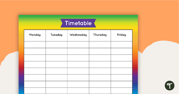 Rainbow - Weekly Timetable teaching resource