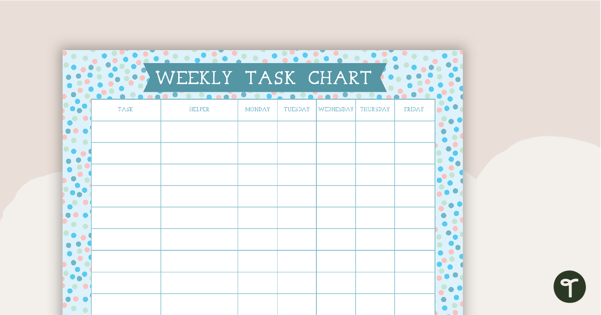 Pastel Dots - Weekly Task Chart teaching resource