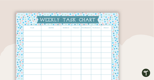 Go to Pastel Dots - Weekly Task Chart teaching resource