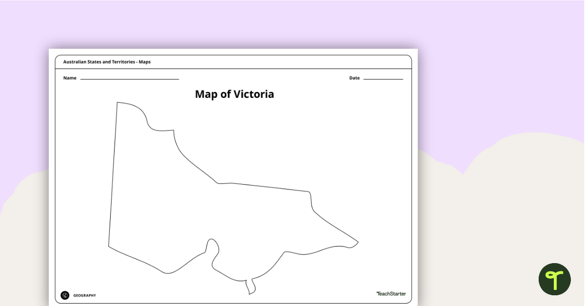 Blank Map of Victoria - Template teaching resource
