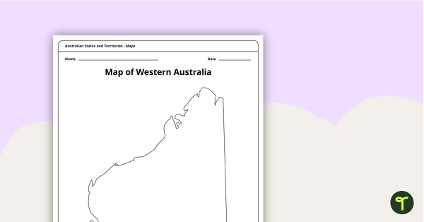Map of Western Australia Template teaching resource