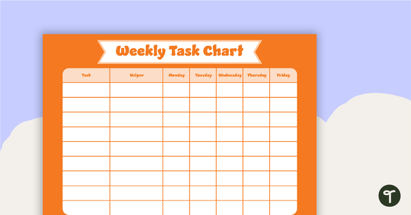Go to Plain Orange - Weekly Task Chart teaching resource