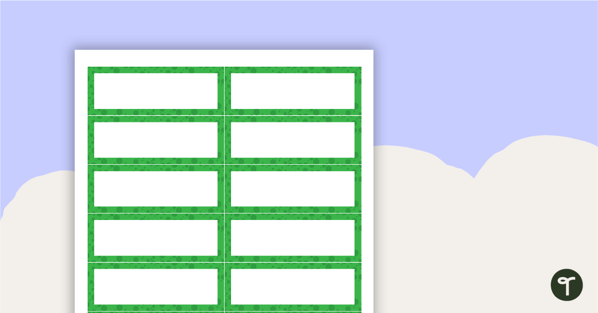 Desk Name Tags – Green Hexagons Pattern teaching resource