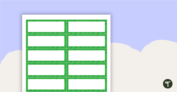 Desk Name Tags – Green Hexagons Pattern teaching resource