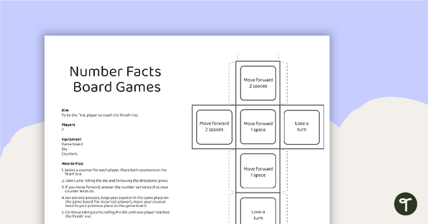Near Doubles - Number Facts Board Game teaching resource