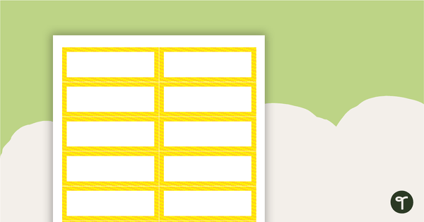 Desk Name Tags – Yellow Squiggles Pattern teaching resource