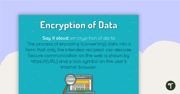 Encryption of Data Poster teaching resource
