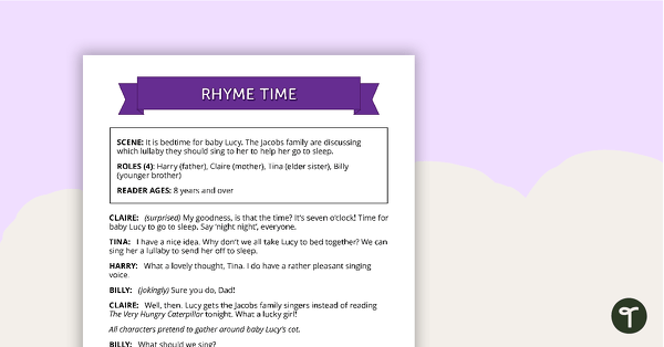 Preview image for Comprehension - Rhyme Time - teaching resource