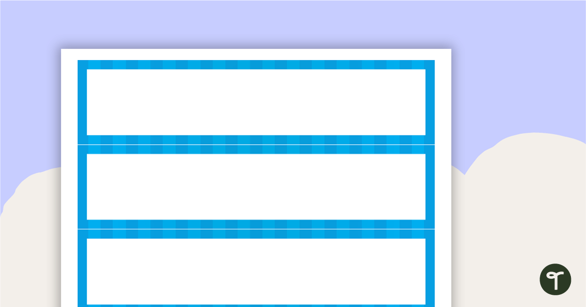 Blue Stripes - Tray Labels teaching resource