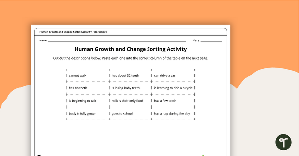 Go to Human Growth and Change Sorting Activity teaching resource