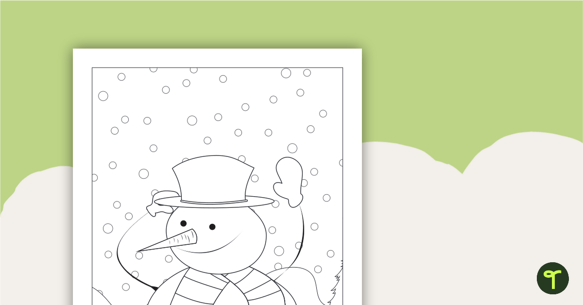 Snowman Colouring in Sheet teaching resource