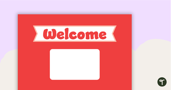 Preview image for Plain Red - Welcome Sign and Name Tags - teaching resource