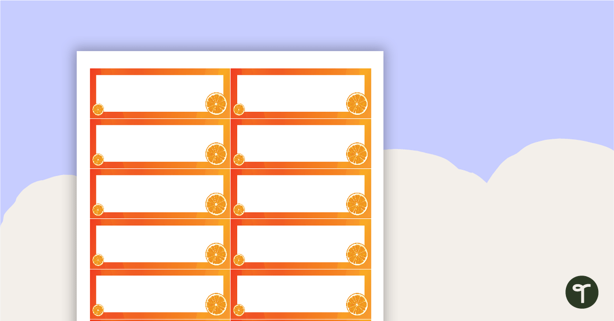Desk Name Tags – Oranges teaching resource