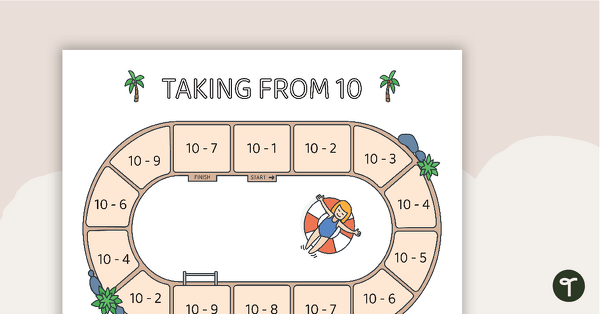 Preview image for Taking From 10 - Number Facts Board Game - teaching resource