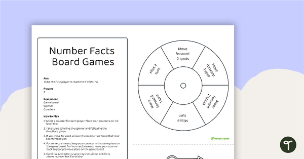 Taking From 10 - Number Facts Board Game teaching resource