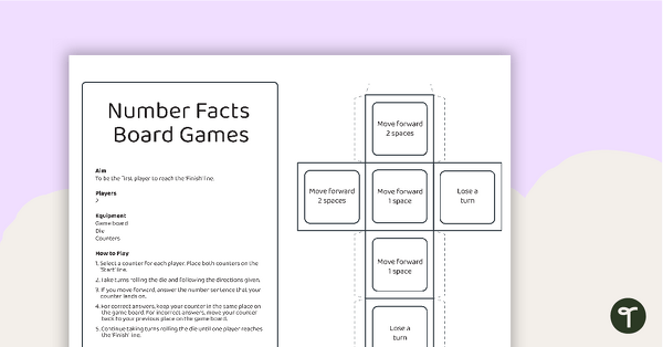 Taking From 10 - Number Facts Board Game teaching resource