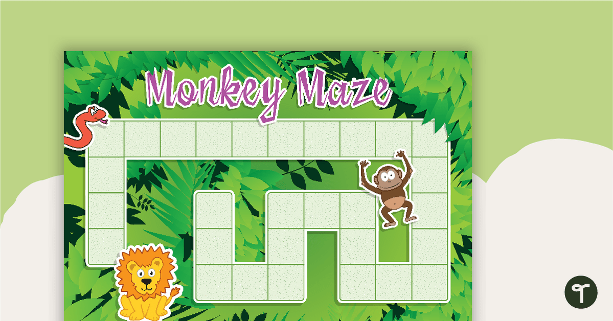 Blank Game Board - Monkey Maze teaching resource