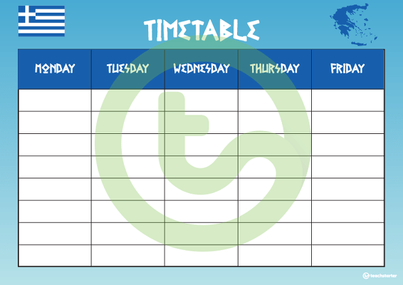 Greece - Weekly Timetable teaching resource