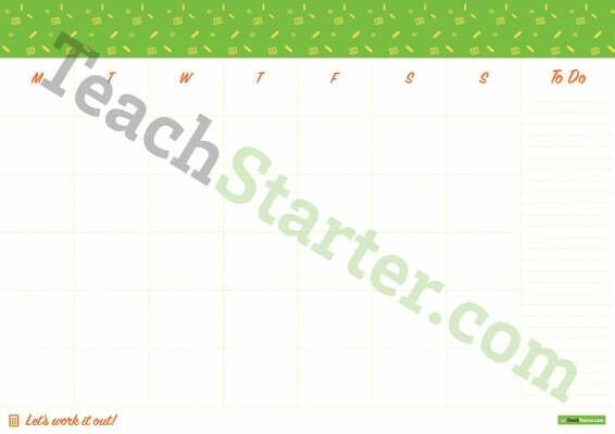 Generic Calendar Template - Calculators teaching resource