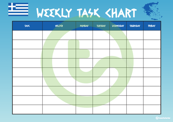 Greece - Weekly Task Chart teaching resource