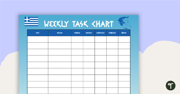 Go to Greece - Weekly Task Chart teaching resource