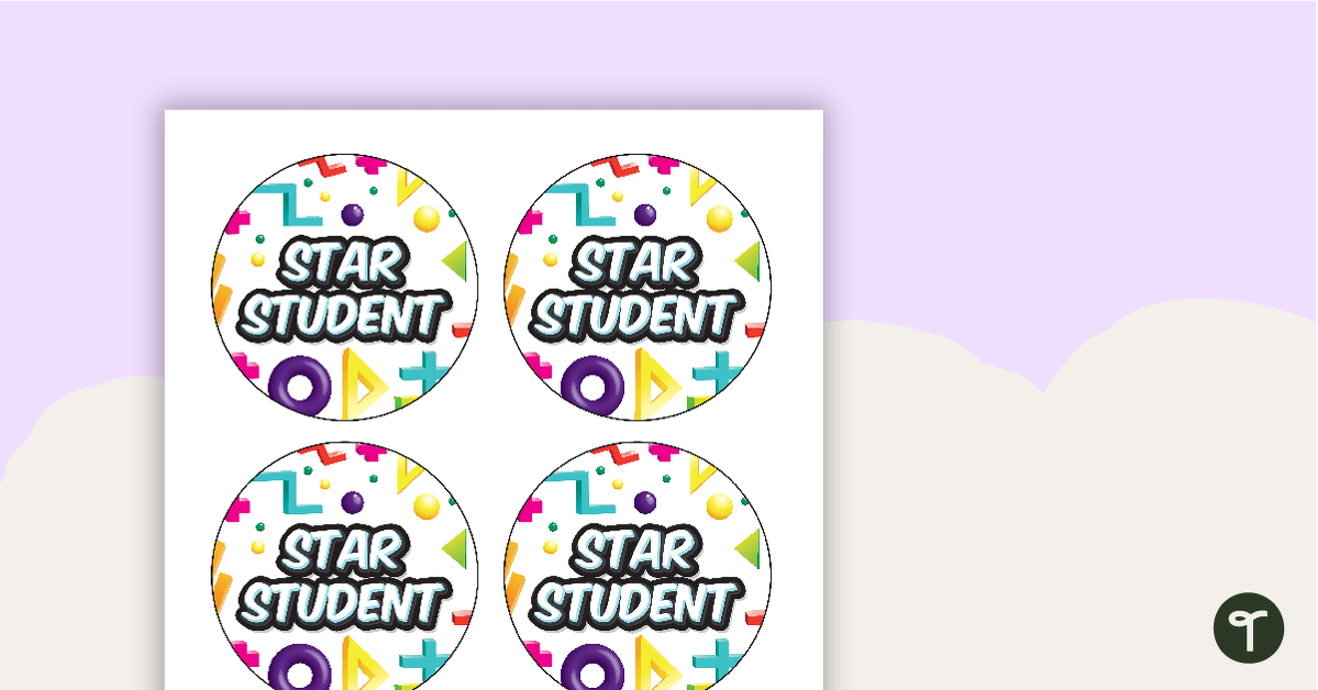 Retro - Star Student Badges teaching resource