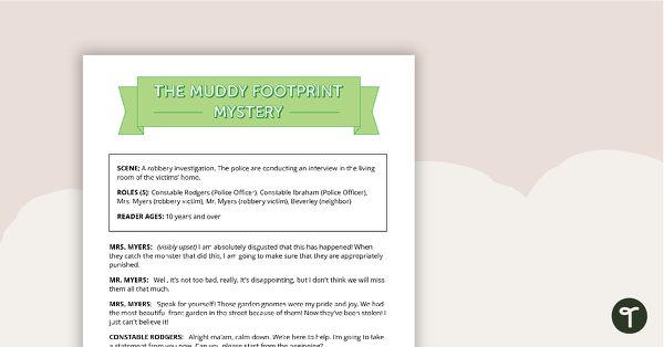 Comprehension - Muddy Footprint Mystery teaching resource
