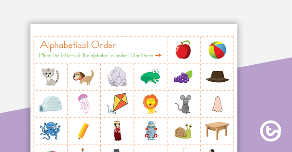 Preview image for Alphabetical Order Activity - teaching resource