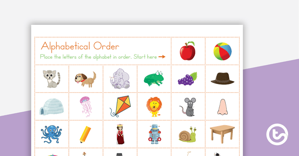 Image of Alphabetical Order Activity