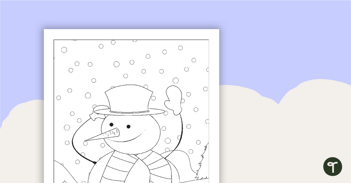 Free Printable Snowman Coloring Sheet teaching resource